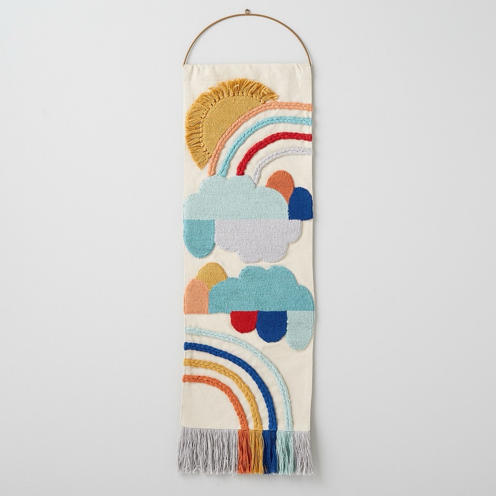 West Elm Rainbow Woven Textured Wall Hanging